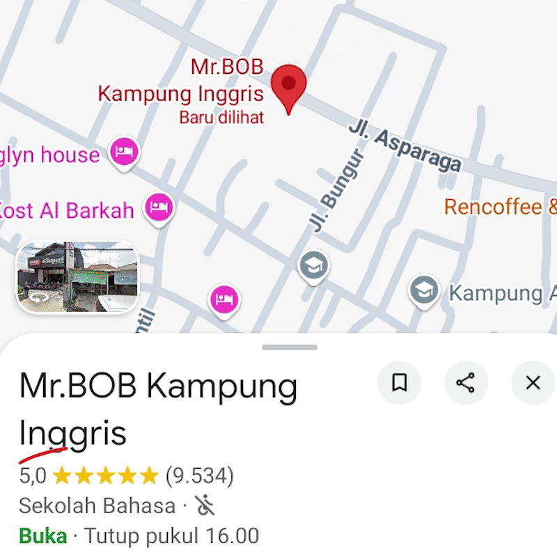 Rekaman ulasan Google Mr.BOB